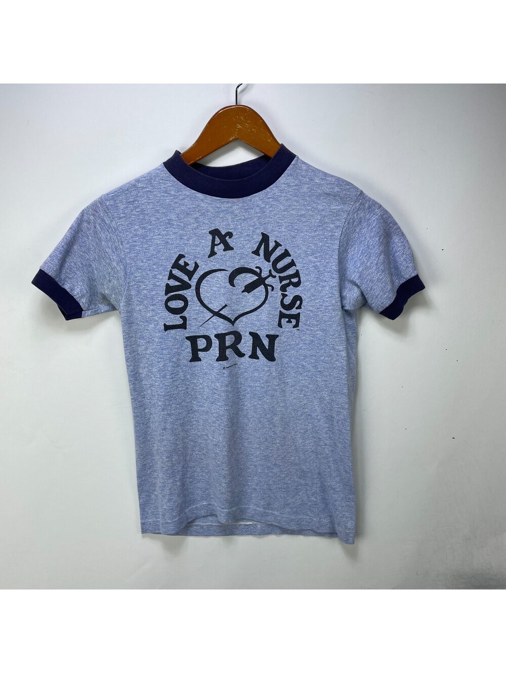 Vintage 70s Love A Nurse PRN Ringer t shirt American Eagle S